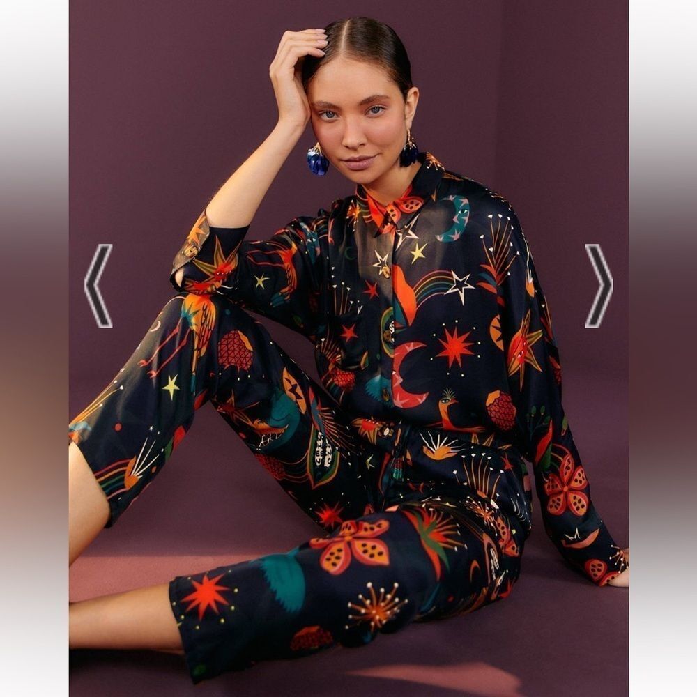 Farm Rio Cerrado Sky Pants by Anthropologie Color:
BLACK MOTIF